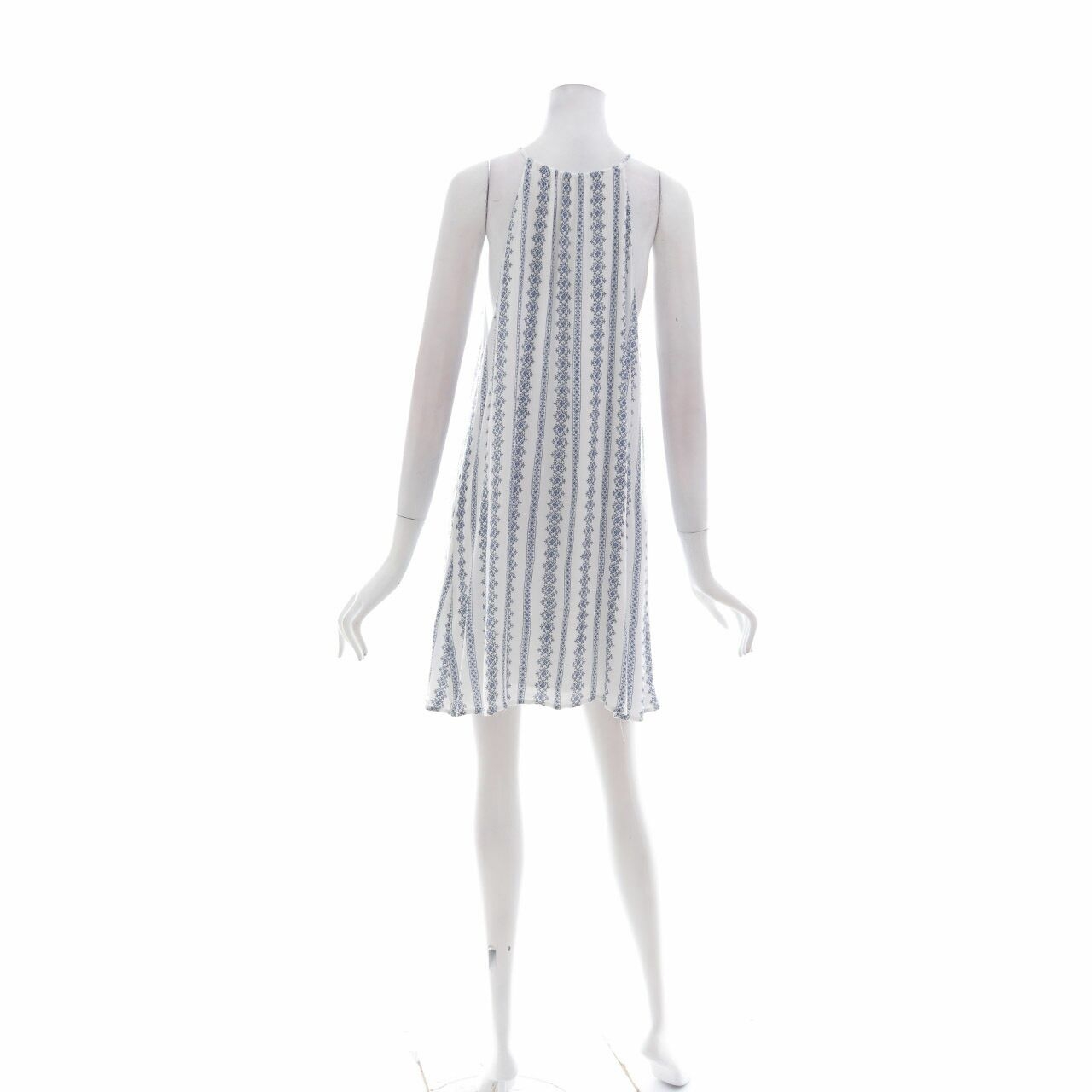 Zalora Blue & White Pattern Mini Dress