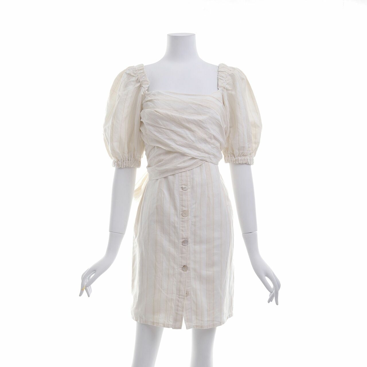 Brier Label White & Cream Mini Dress