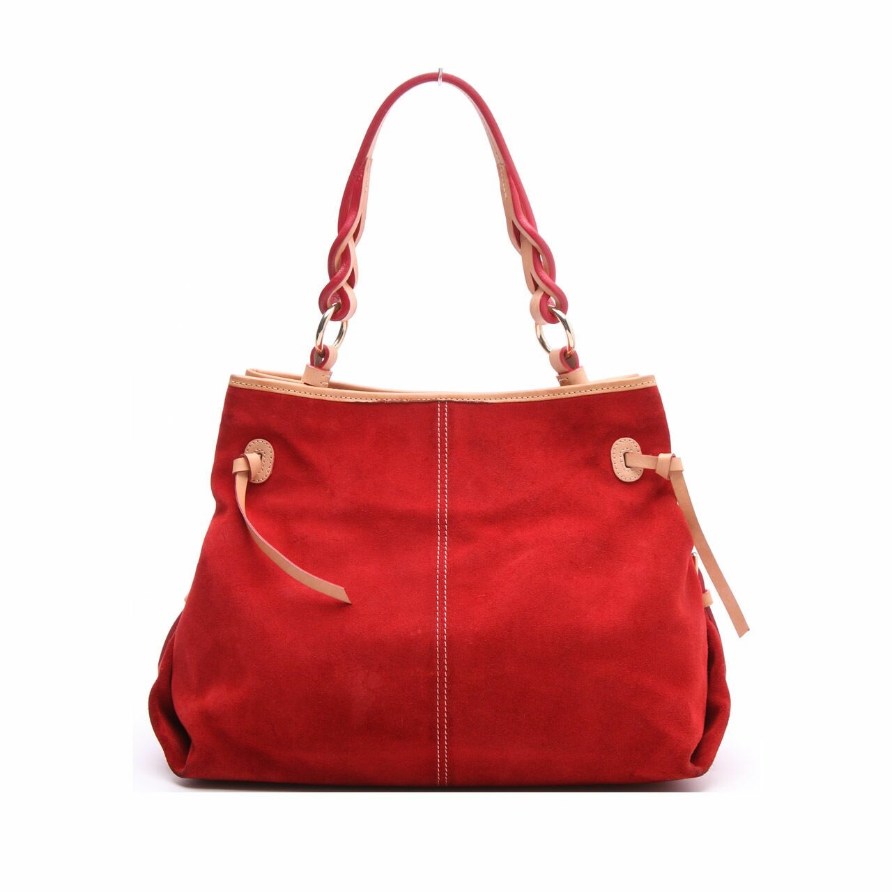 Dooney & Bourke Red Suede Shoulder Bag 