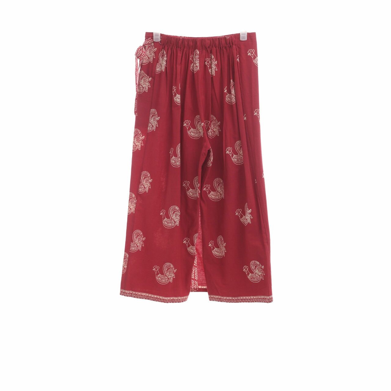 Lemari Lila Red Printed Culottes Long Pants