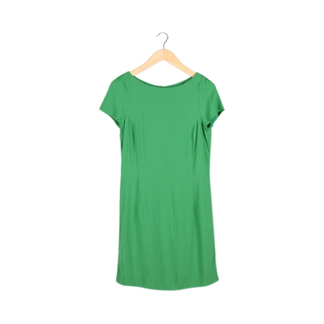 Green Cape Sleeve Midi Dress