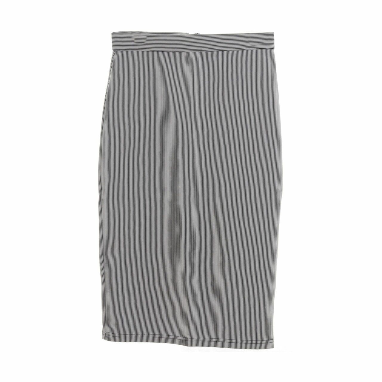 Topshop White Stripes Midi Skirt