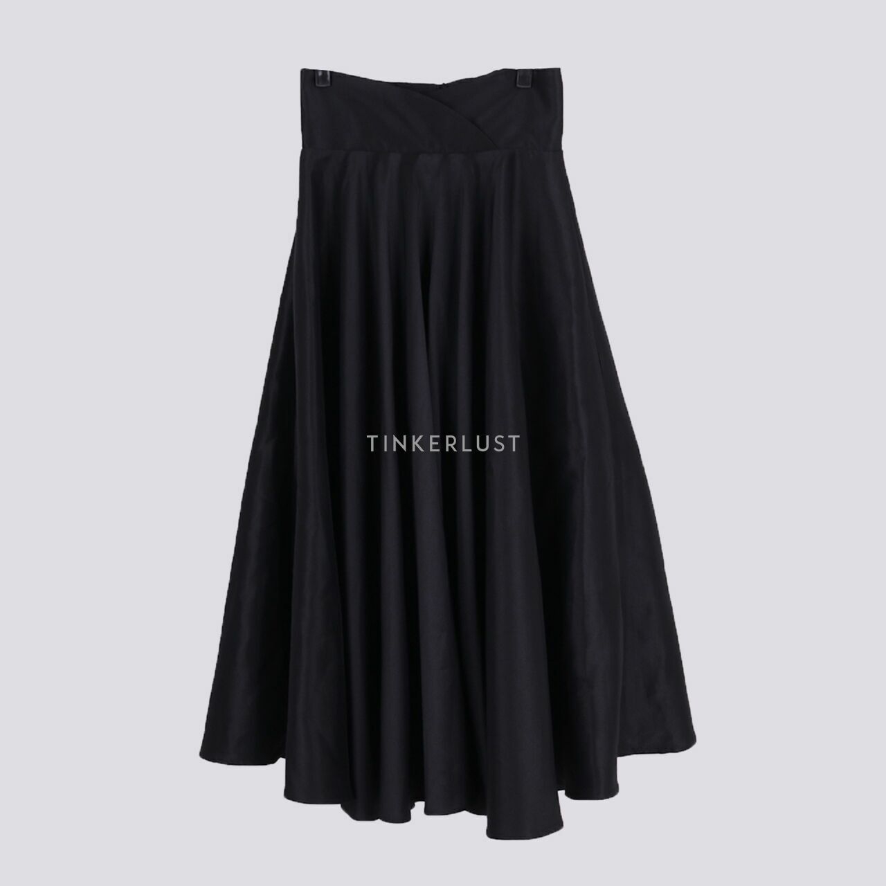 Poshture Black Metalic Midi Skirt