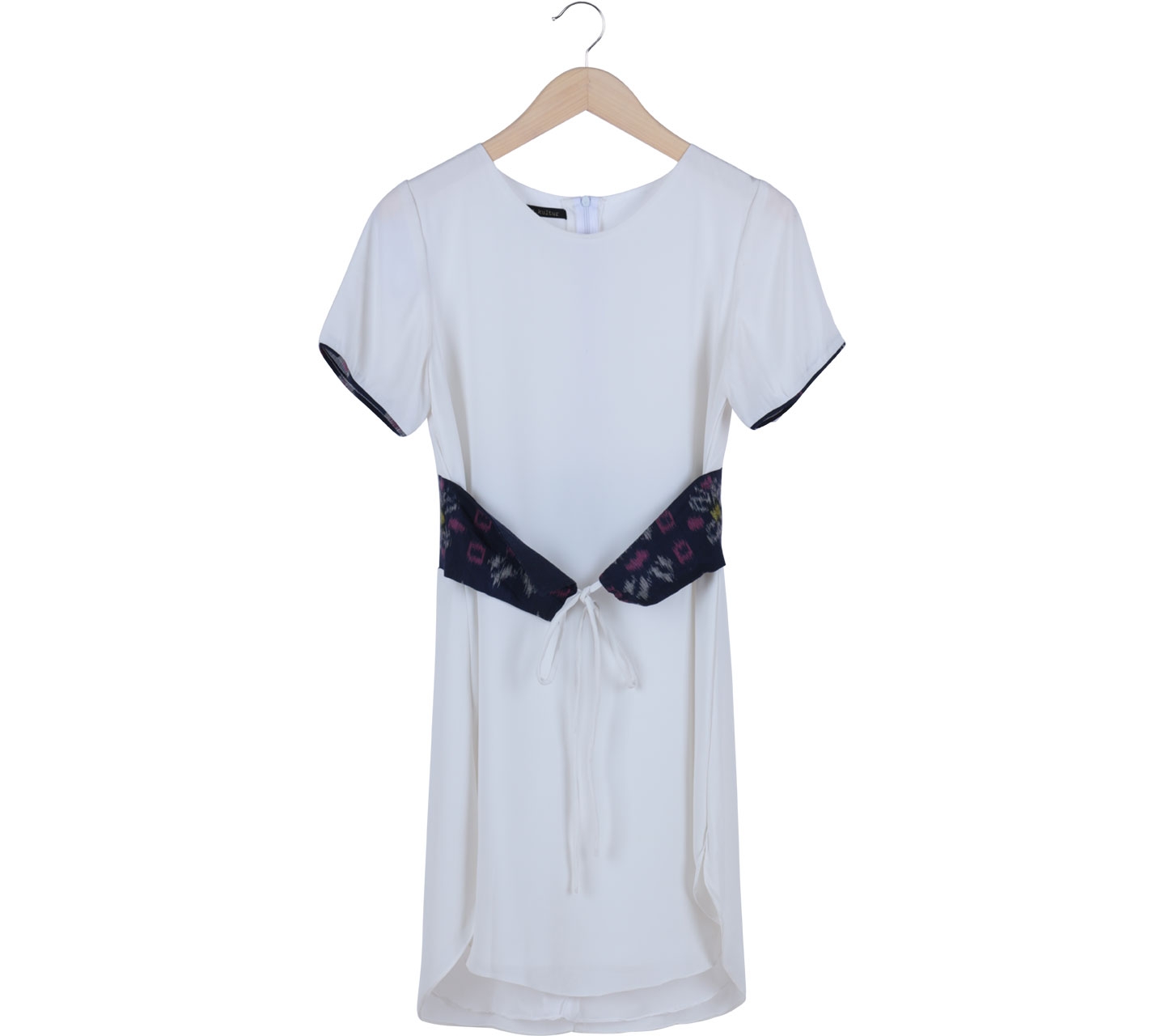 A.Kultur White Ikat Details Mini Dress
