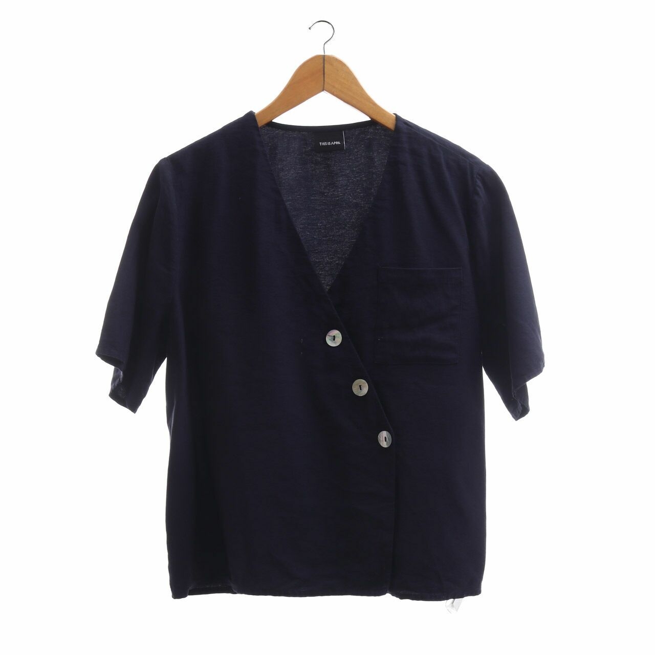 This is April Navy Blouse