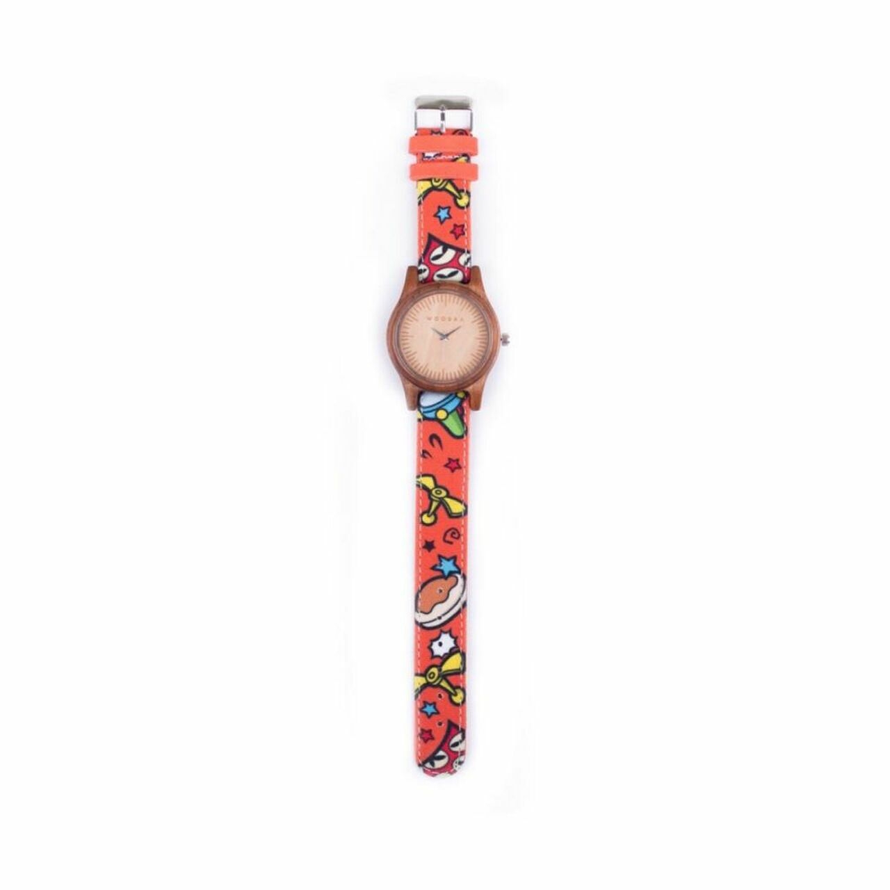 Woodka Loca Jati & Orange Doraemon Wristwatch