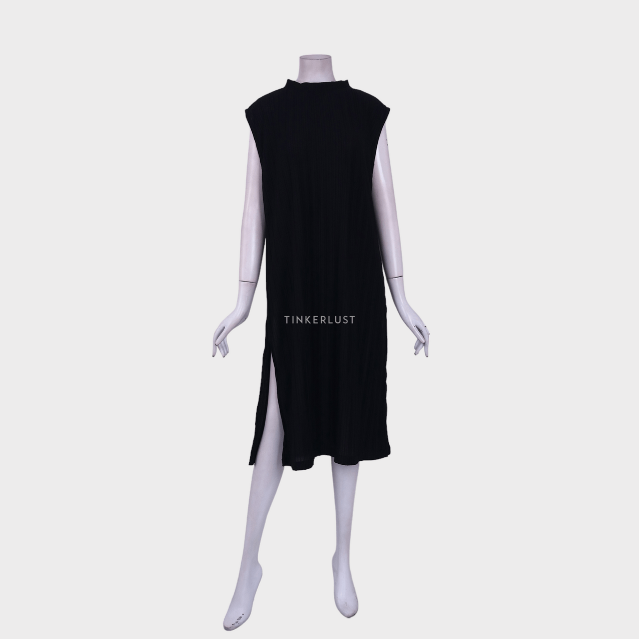 ATS The Label Black Slit Midi Dress