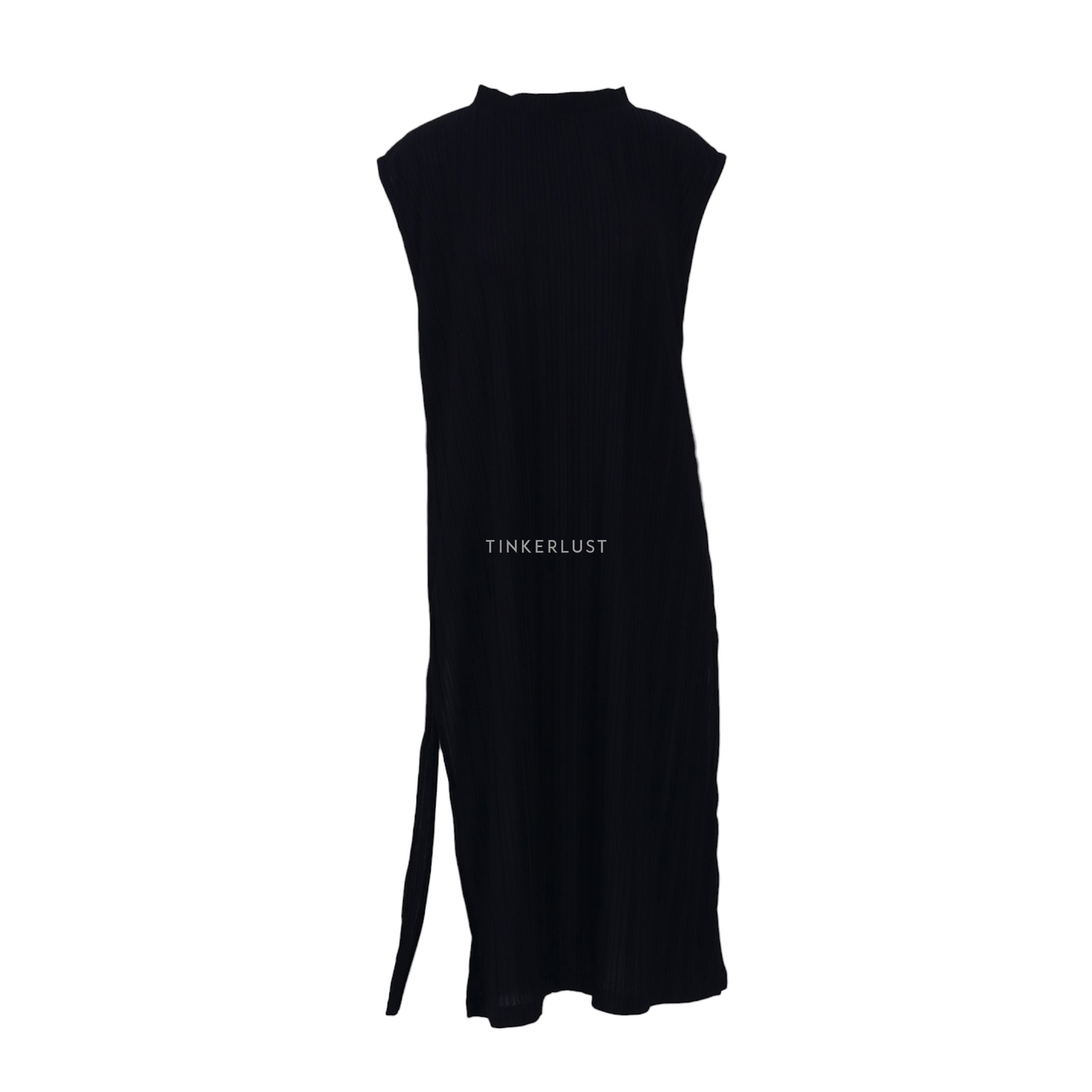 ATS The Label Black Slit Midi Dress