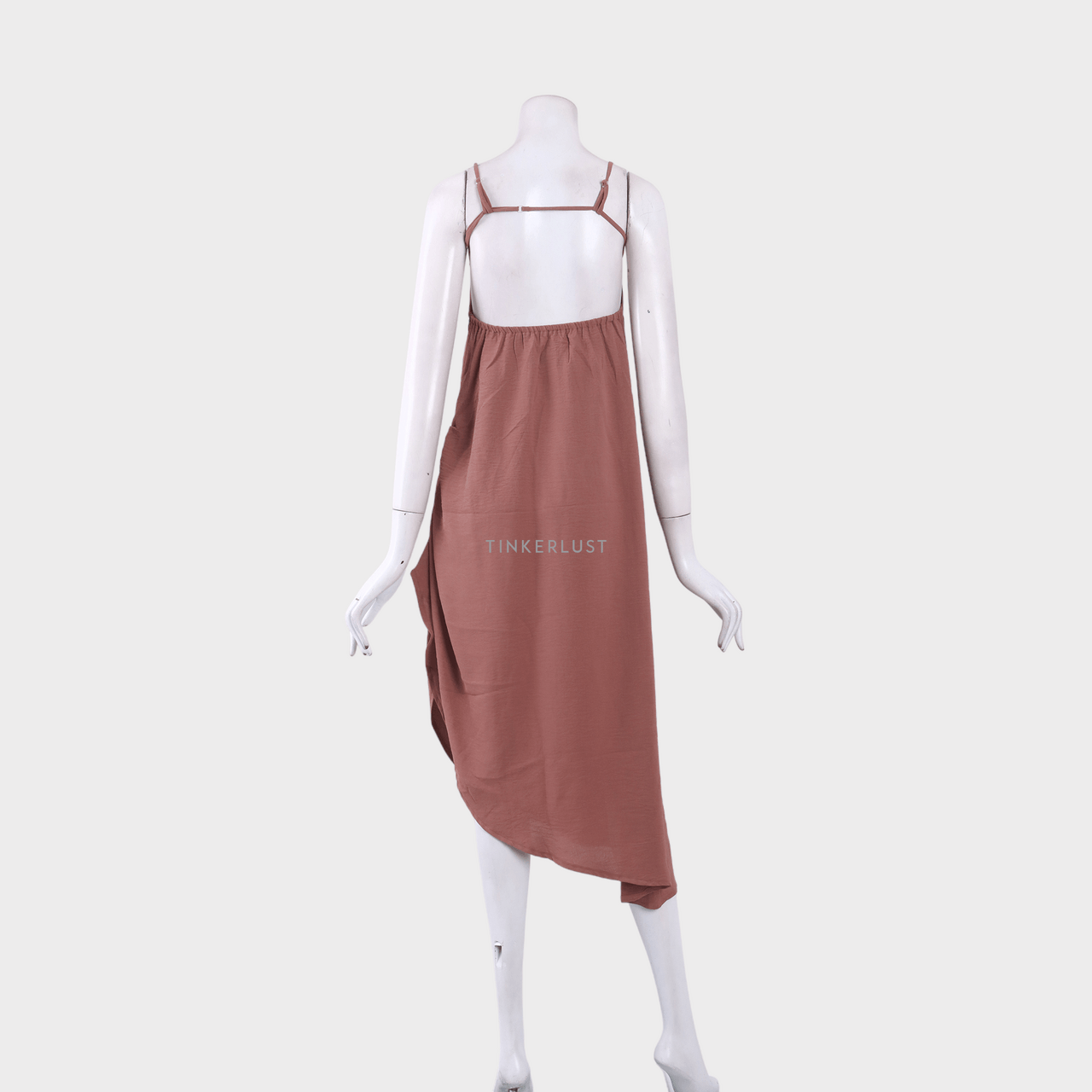 ATS The Label Light Brown Assymetric Midi Dress