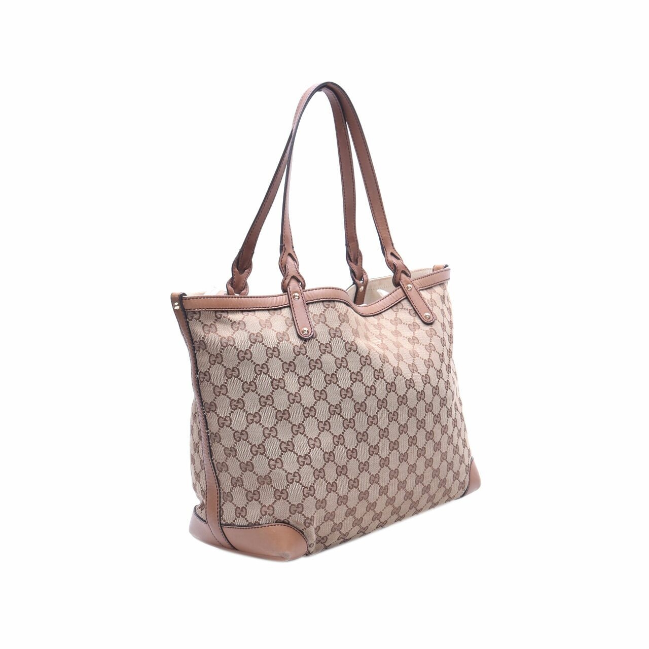 Gucci GG Brown Canvas Tote Bag 
