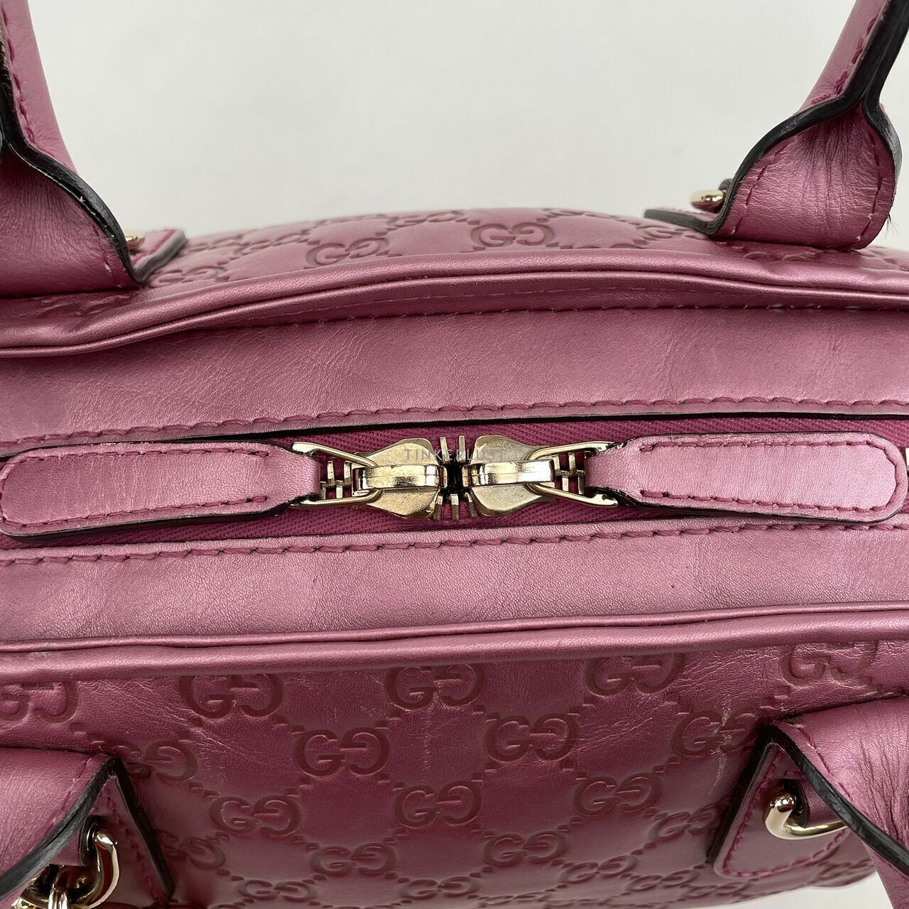 Gucci Metallic Pink Monogram Two Way Shoulder Bag
