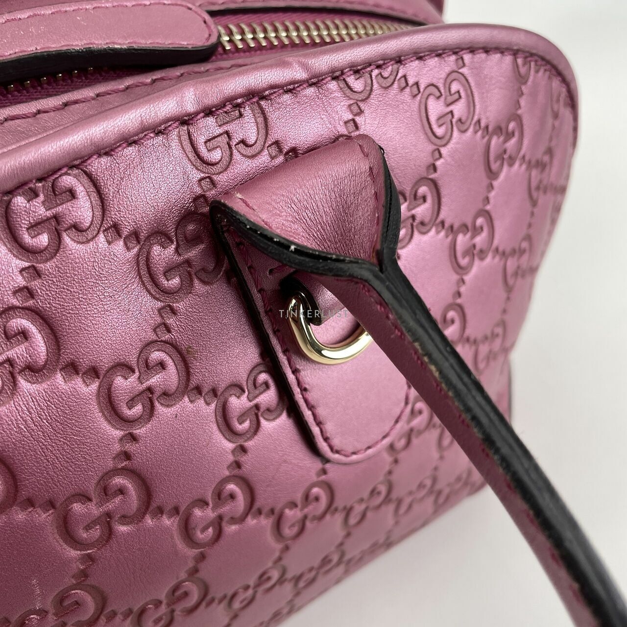 Gucci Metallic Pink Monogram Two Way Shoulder Bag