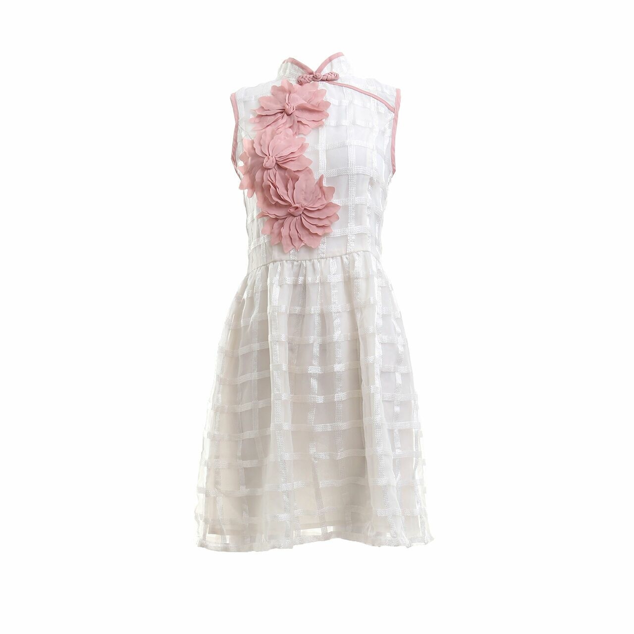 Solemio Cream & Dusty Pink Mini Dress
