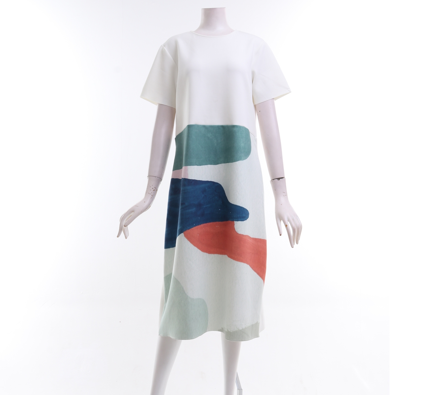 Studio Off White and Multi Colour Pattern Long Dress