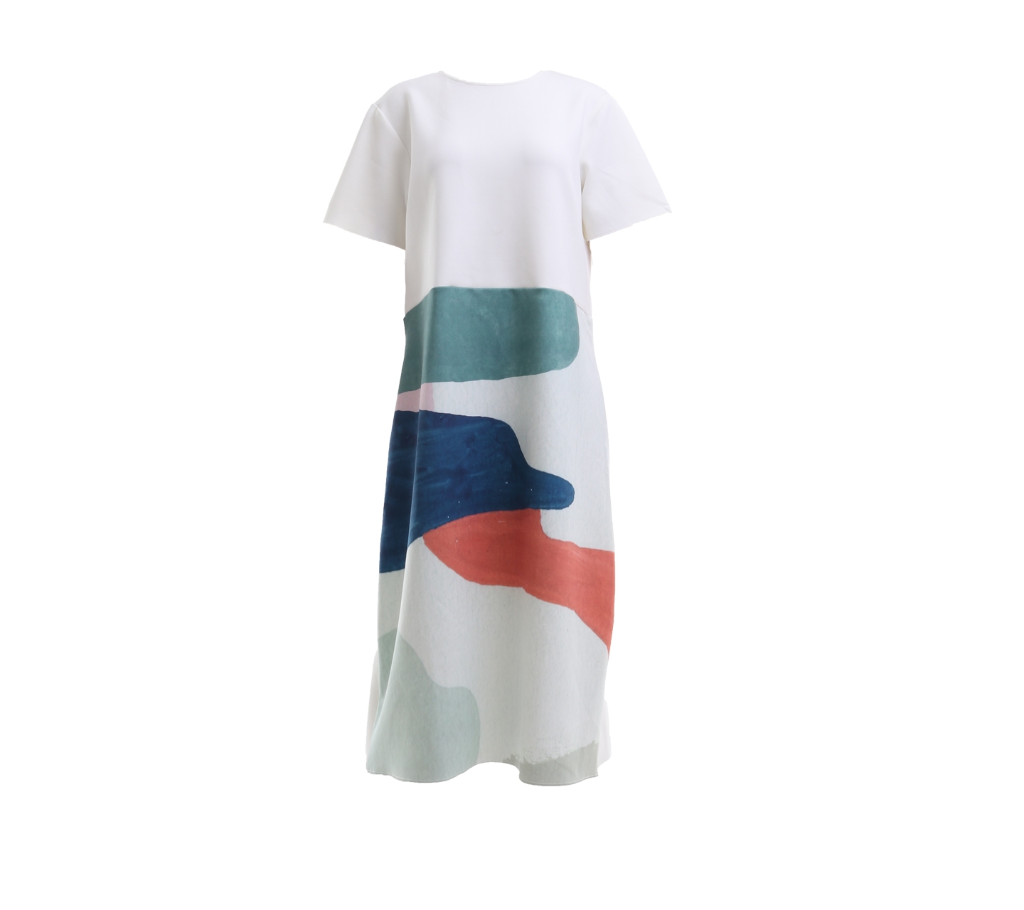 Studio Off White and Multi Colour Pattern Long Dress