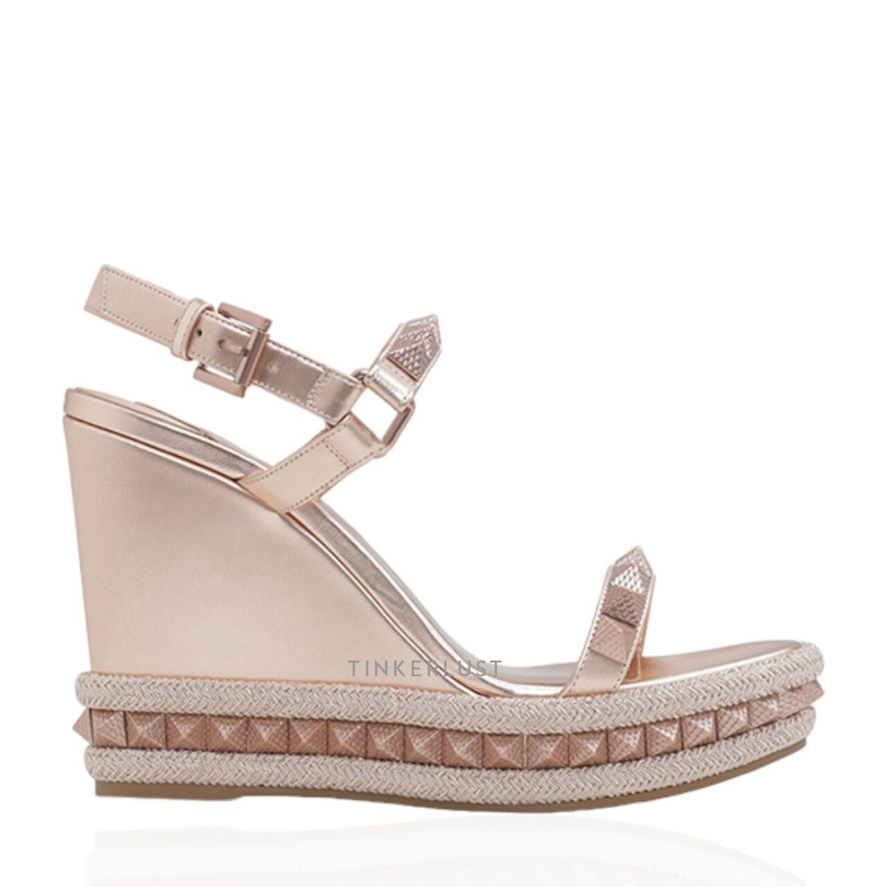 CHRISTIAN LOUBOUTIN Pyraclou 110mm Espadrilles in Beige Leather