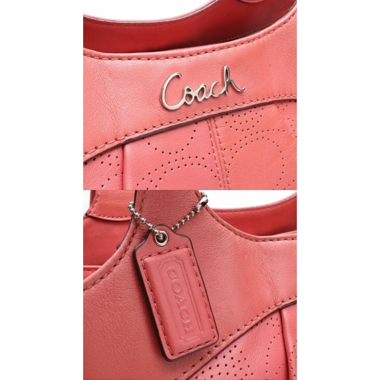 Coach Perforated Lexi Coral Shoulder Bag