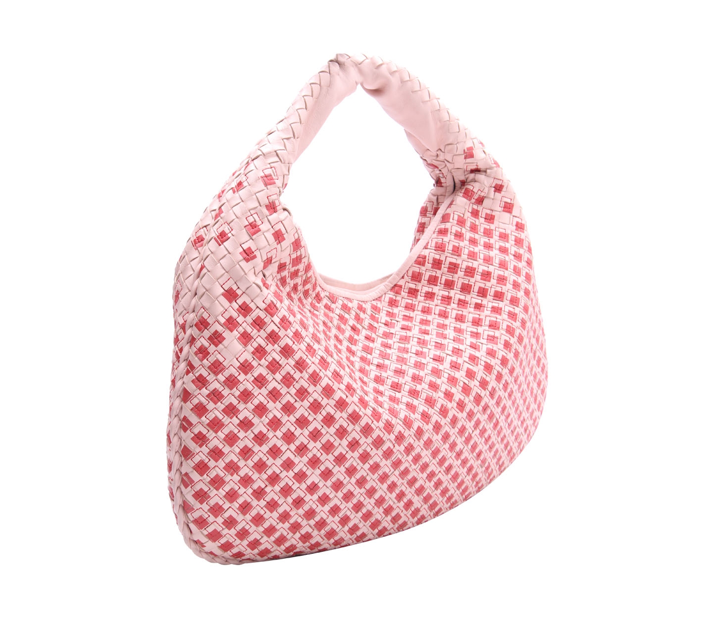 Bottega Veneta Hobo Maxi Intrecciato Nappa Soft Pink Leather Shoulder Bag