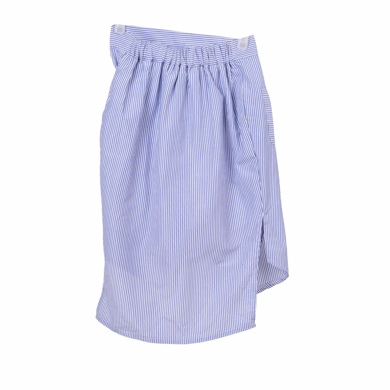 Chlorine Blue & White Stripes Mini Skirt