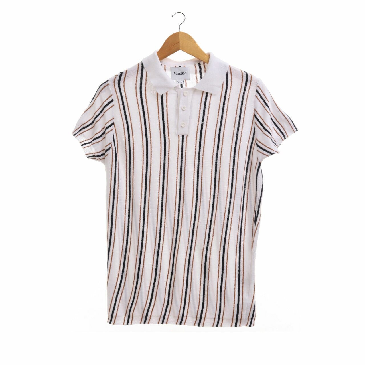 Pull & Bear Multicolor Stripes Polo T-Shirt