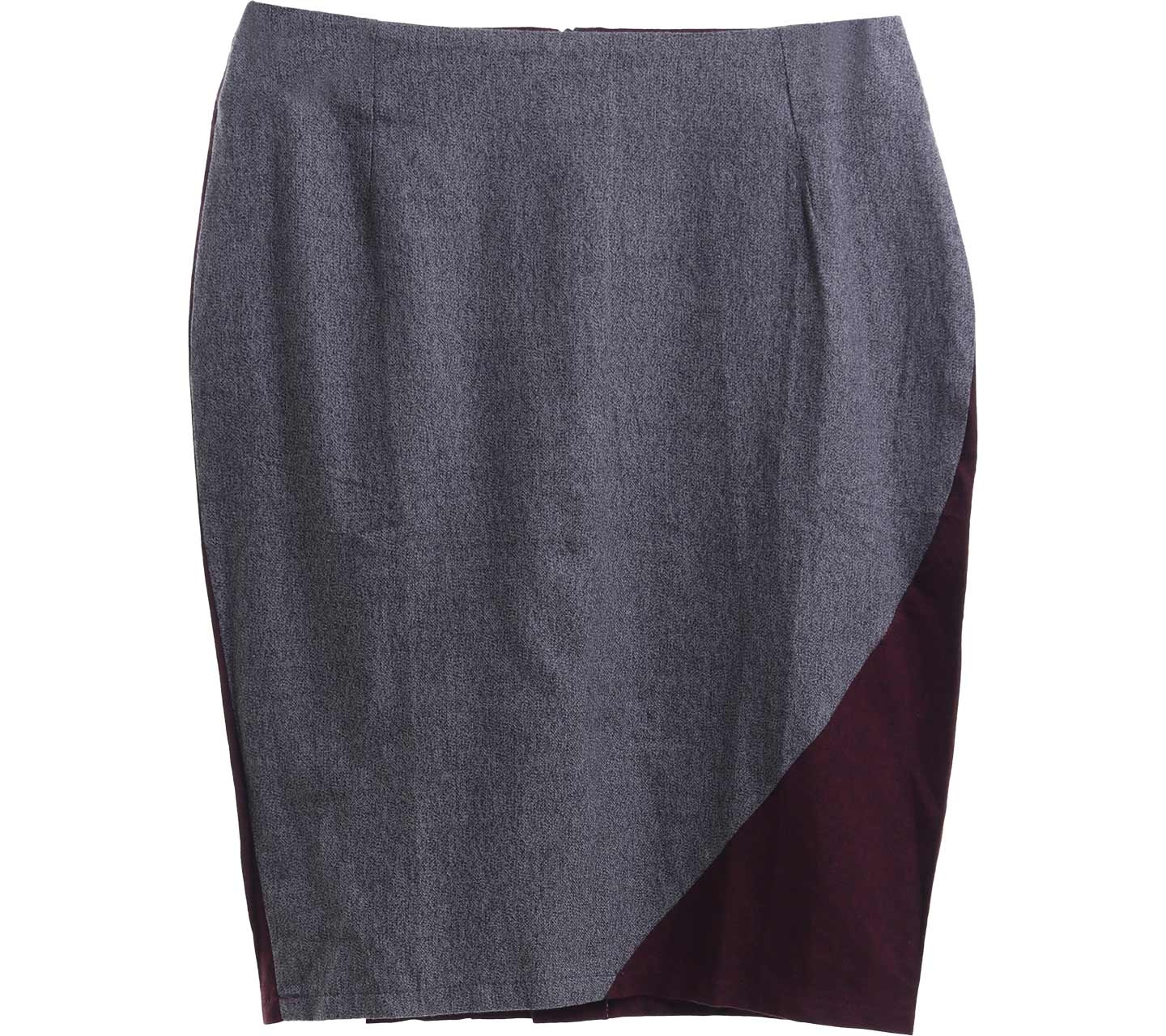 Lm For Hardware Grey & Maroon Mini Skirt
