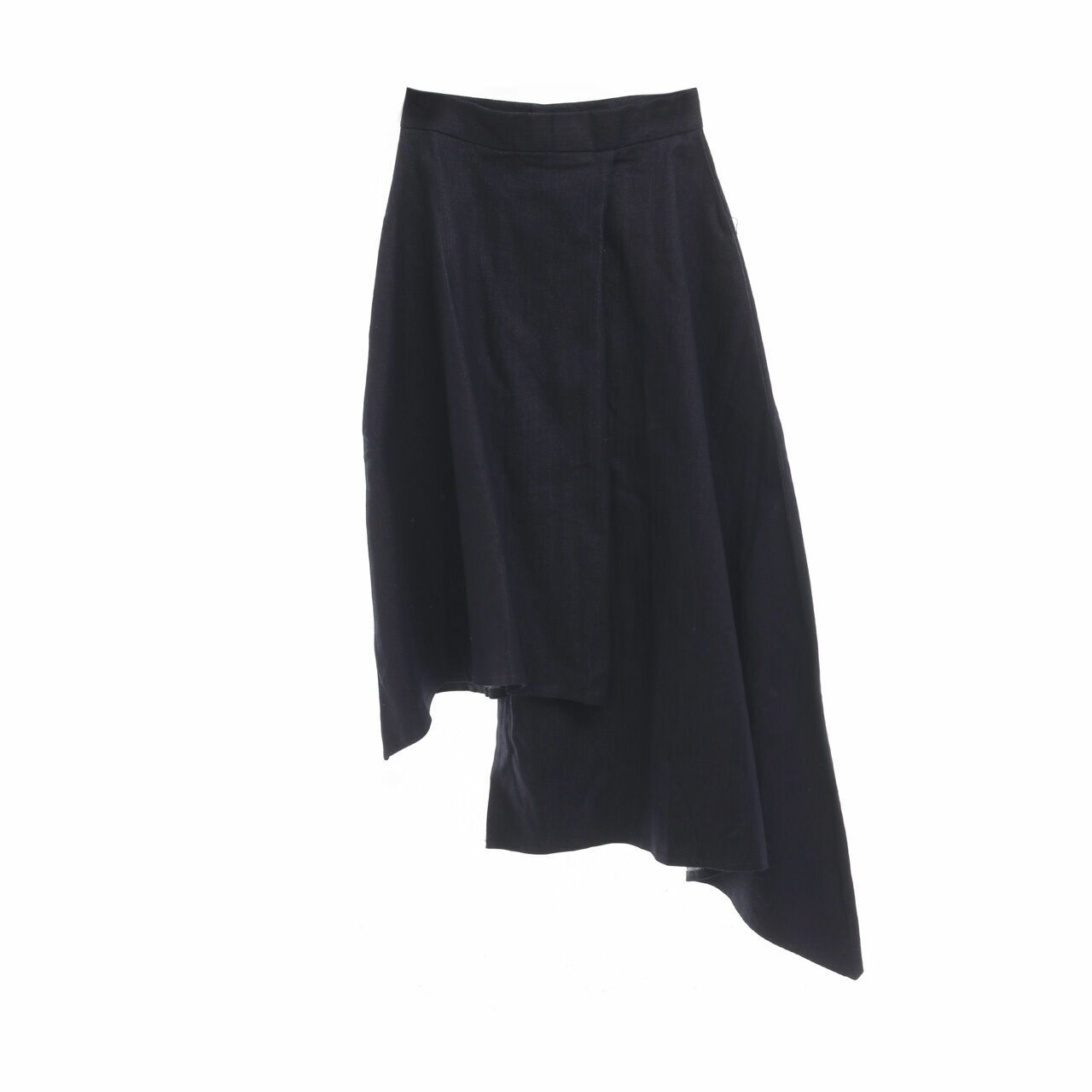 Front Row Dark Blue Assymetrical Midi Skirt