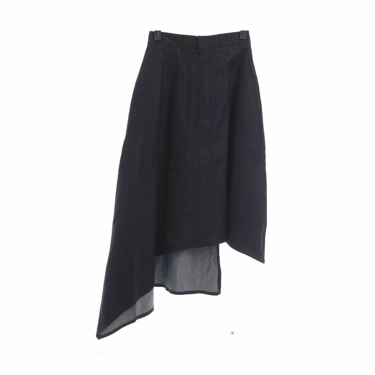 Front Row Dark Blue Assymetrical Midi Skirt
