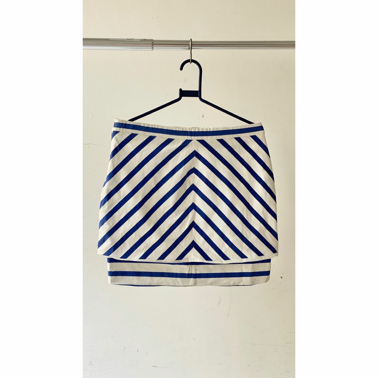 Maje Blue & White Stripes Mini Skirt