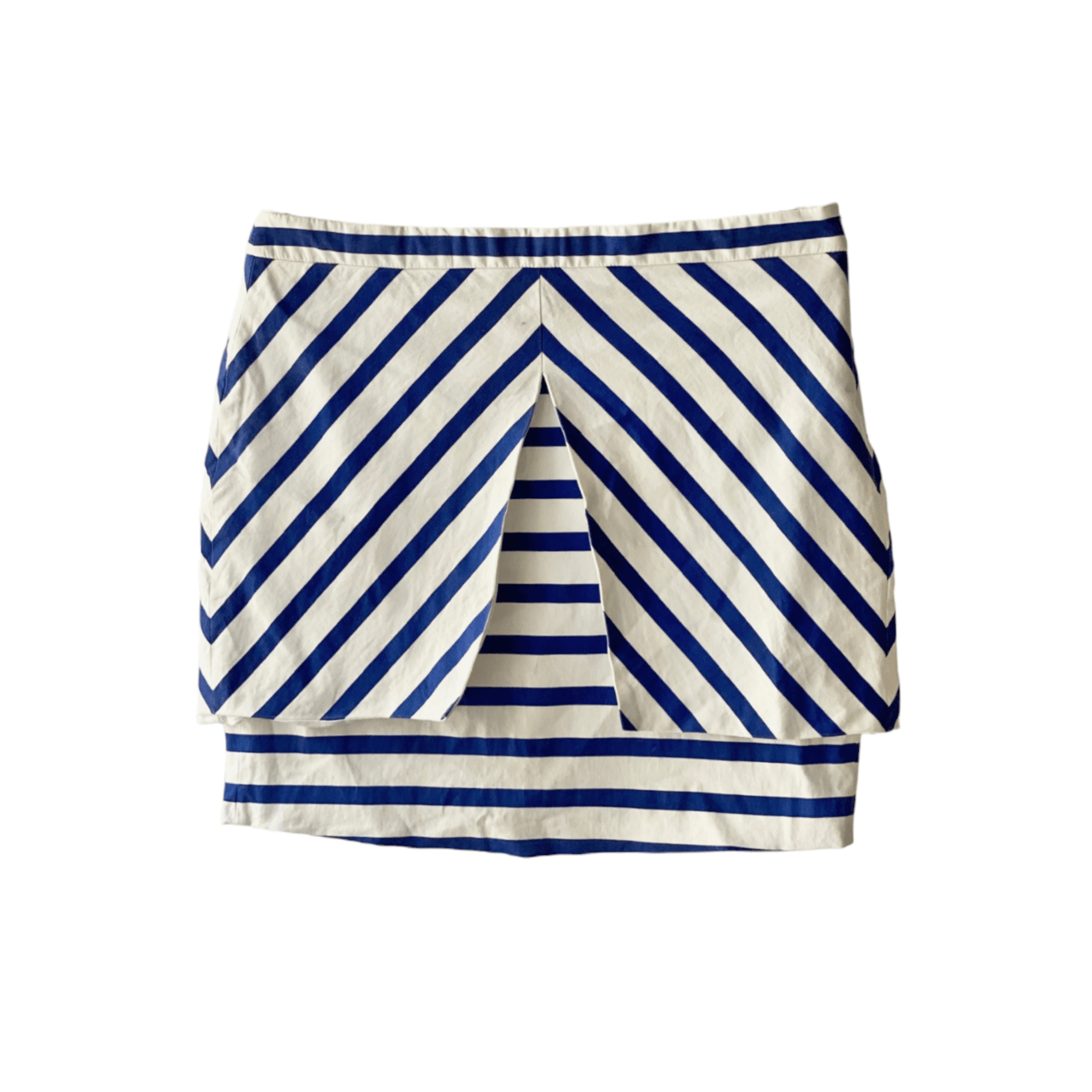 Maje Blue & White Stripes Mini Skirt