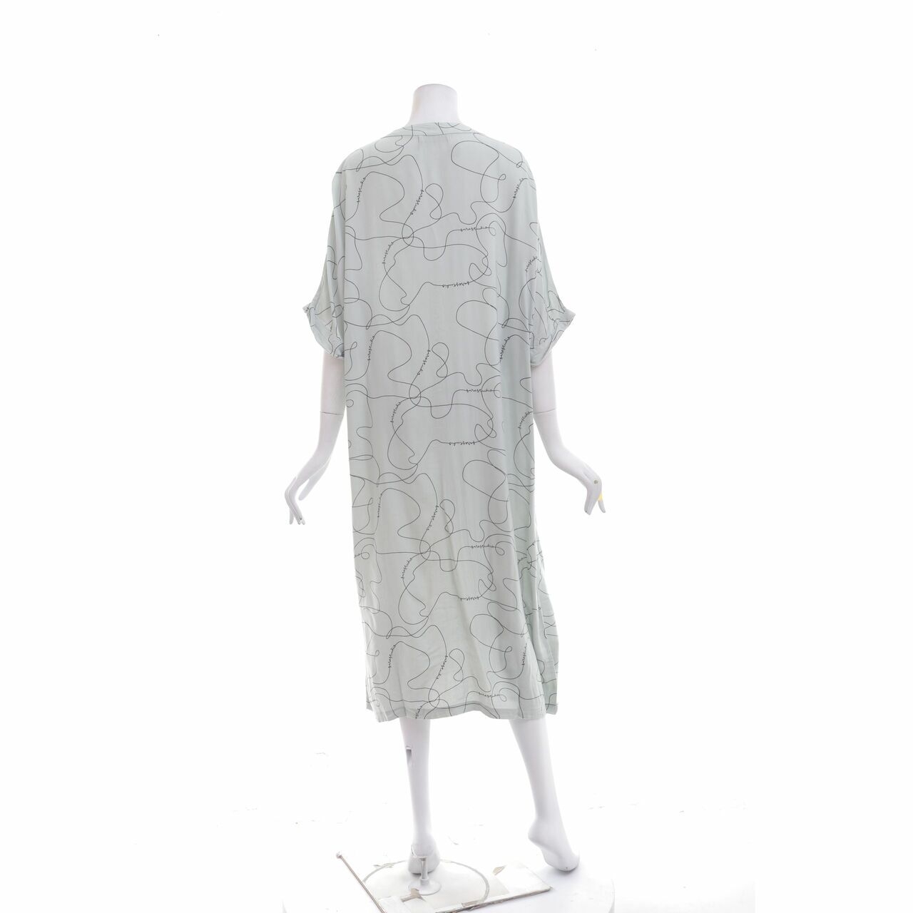 Sare/Studio Sage Green Pattern Midi Dress