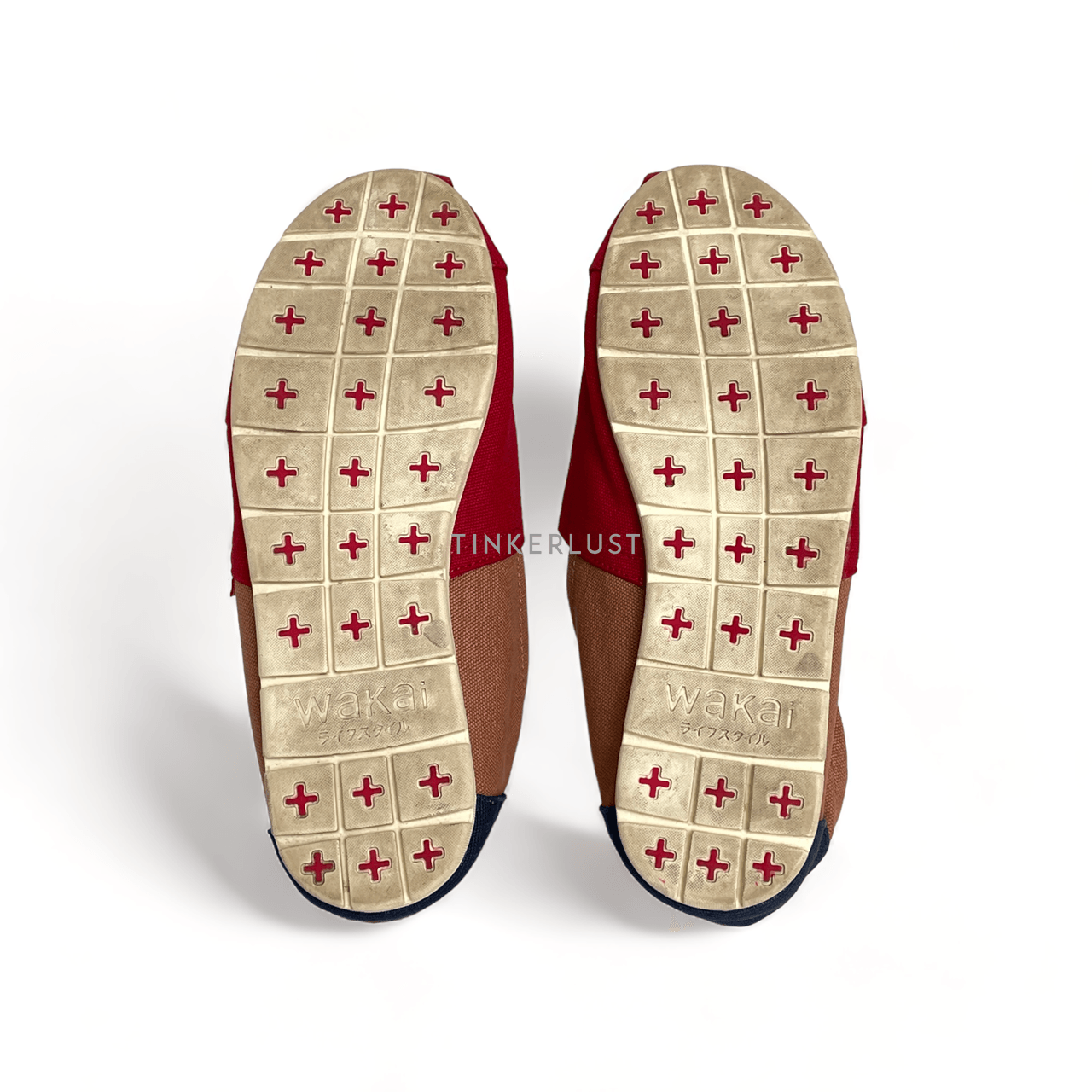 Wakai Brown & Red Slip On Sneakers