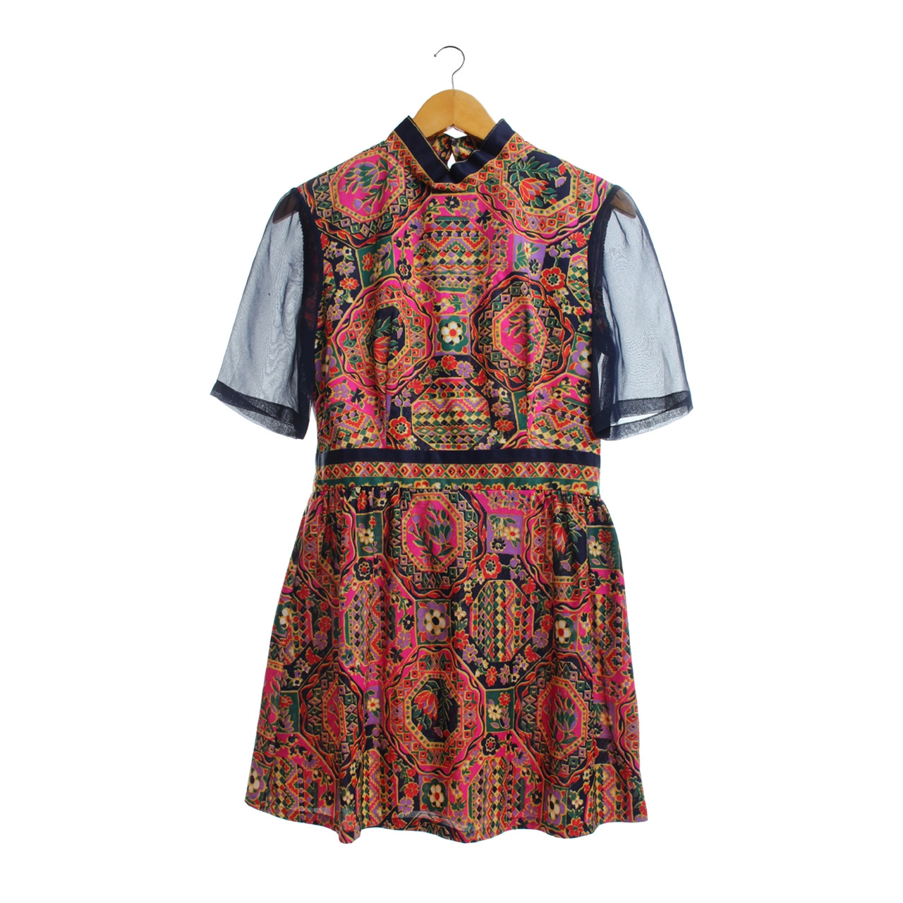 Miss Magnin Multicolor Mini Dress
