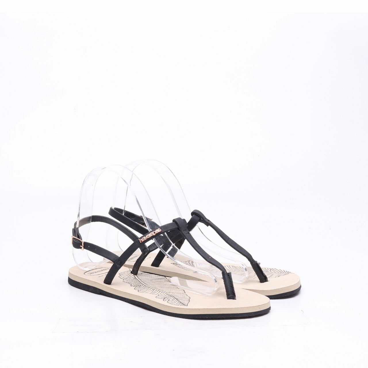 Havaianas Beige/Black Strap Sandals