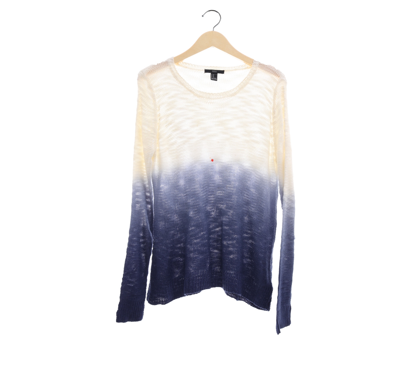 Forever 21 Cream & Blue Knit Sweater