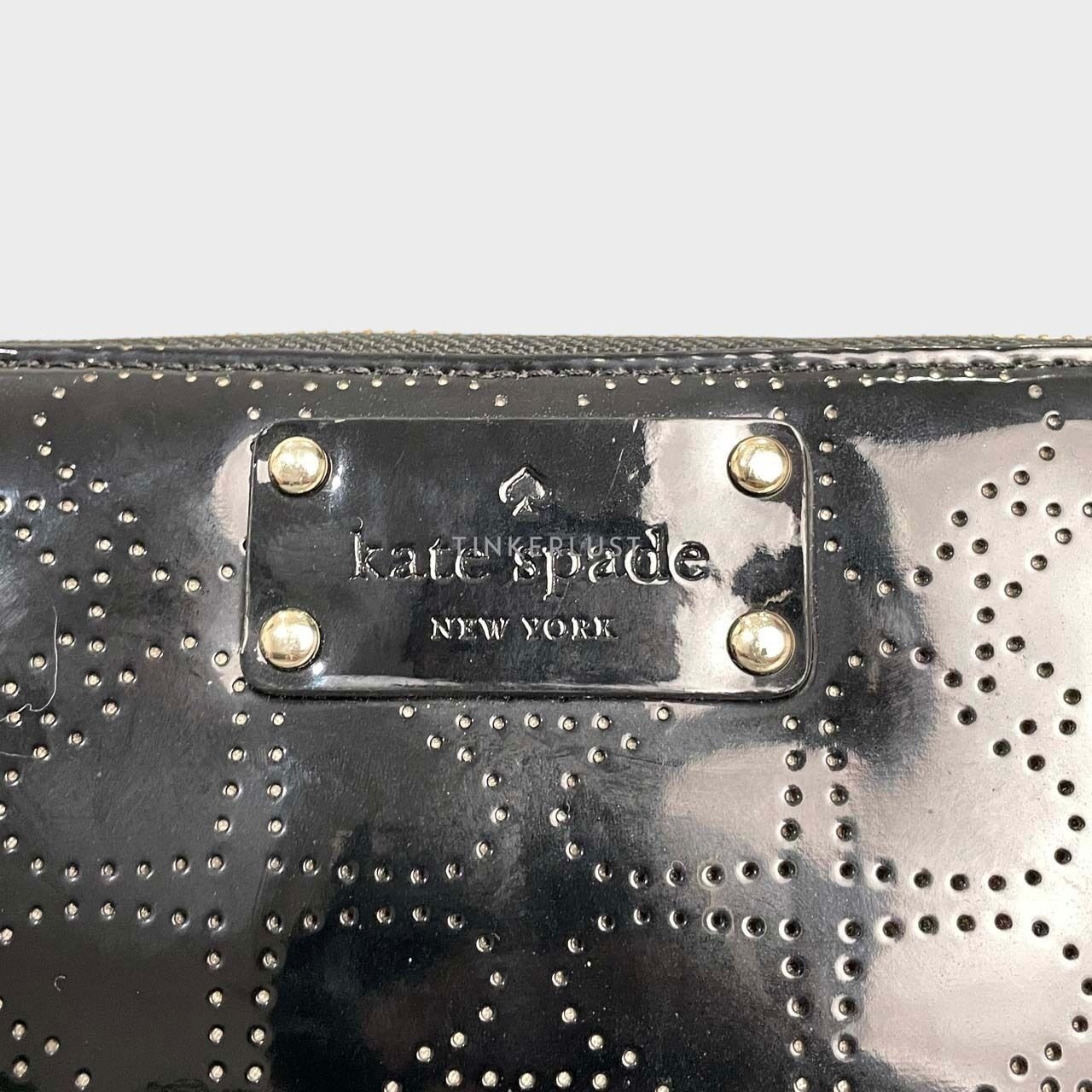 Kate Spade Metro Spade Black Patent GHW Wallet
