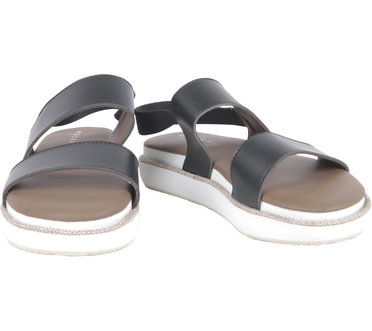 Roepi Black And White Platforn Sandals
