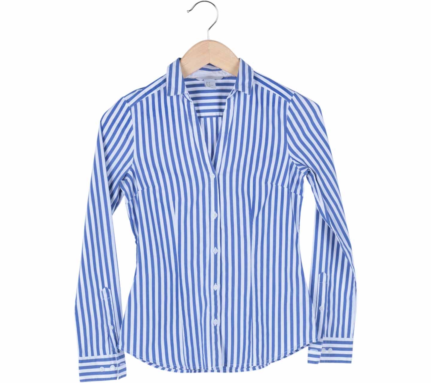Blue And White Striped Cotton Shirt