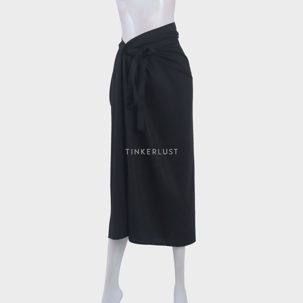 Shop At Velvet Black Slit Midi Skirt