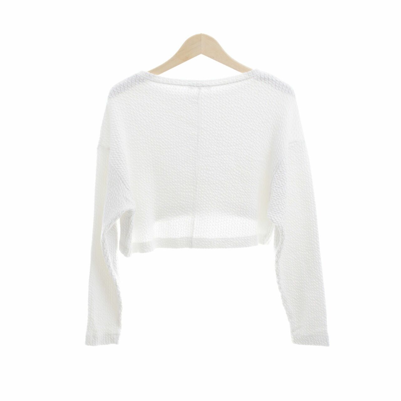 Zara White Cropped Blouse