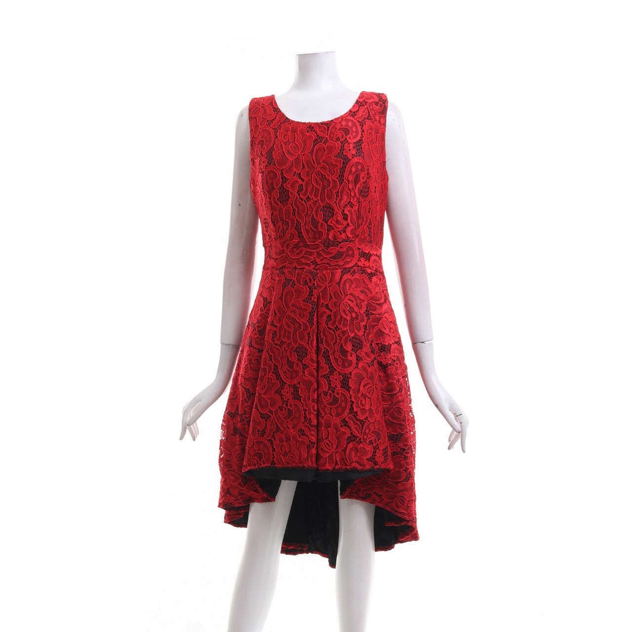 rampage Red Lace Hi-Lo Mini Dress