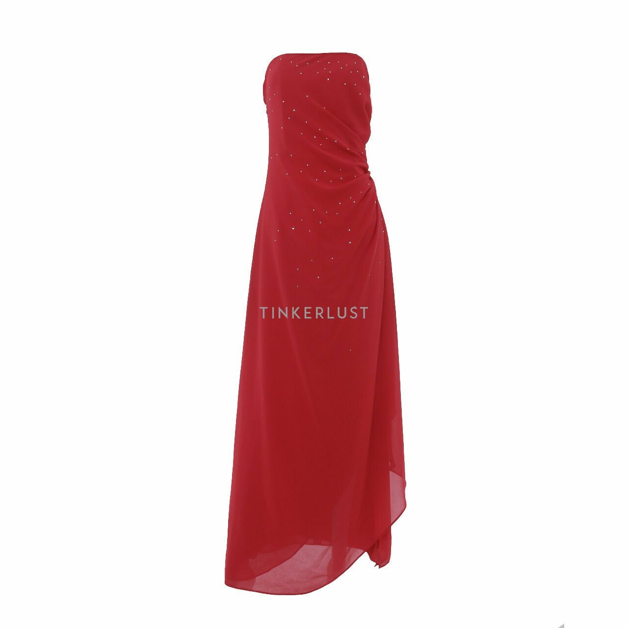 Jessica Mc Clintock Red Tube Slits Long Dress