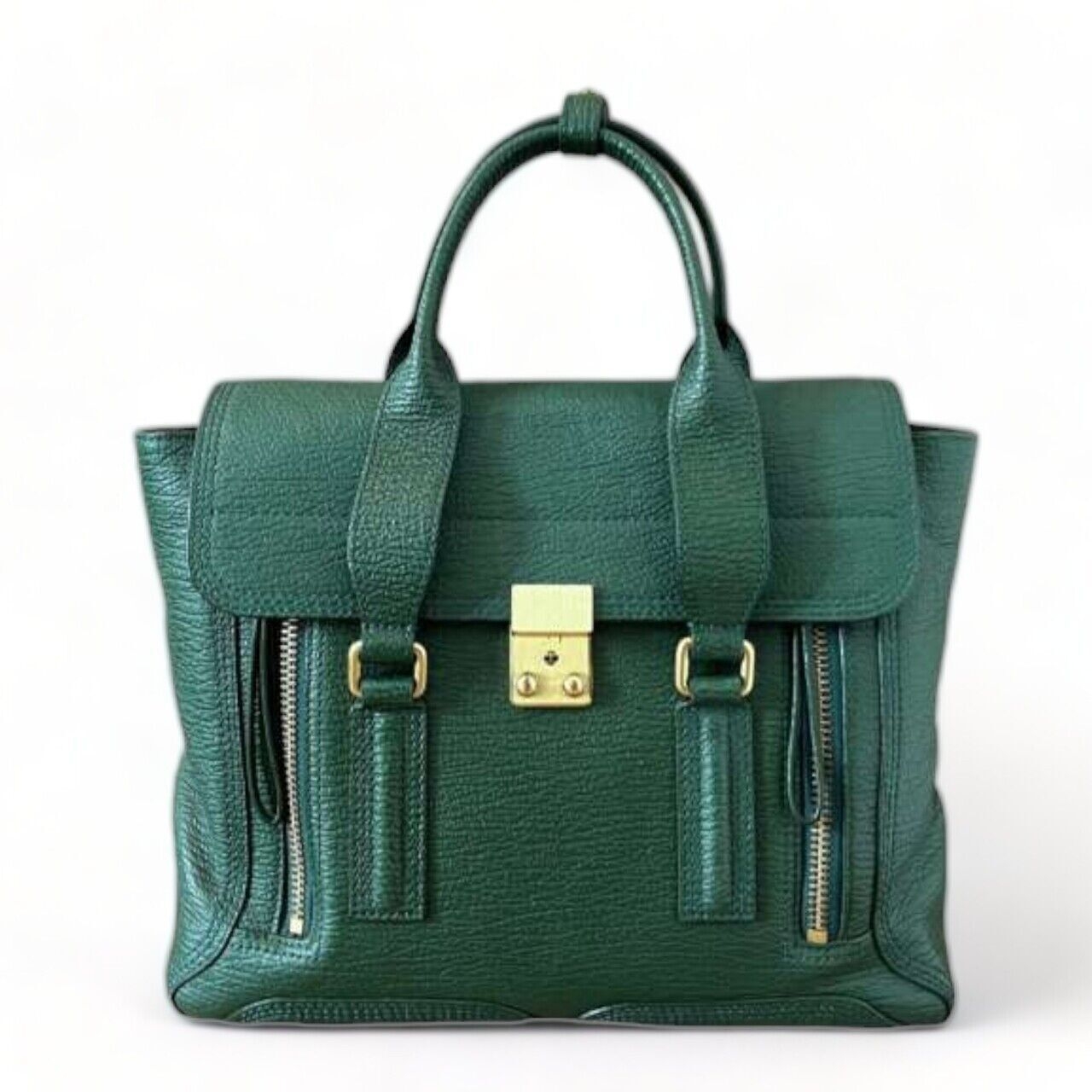 3.1 Phillip Lim Pashli Medium Green Textured Calfskin Sling Bag