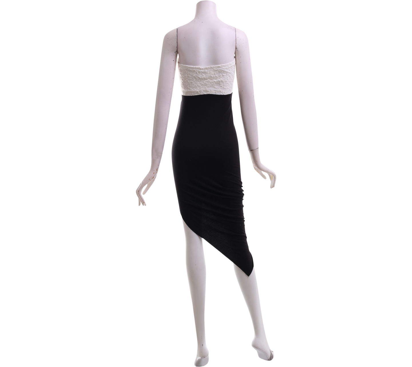 Body Central Off White & Black Off Shoulder Midi Dress