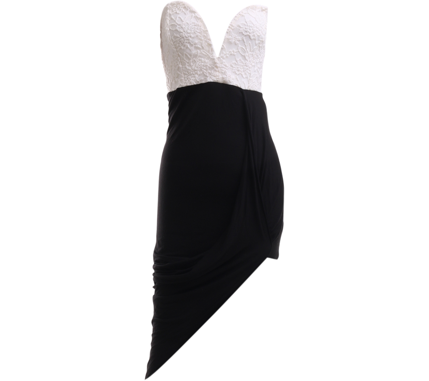 Body Central Off White & Black Off Shoulder Midi Dress