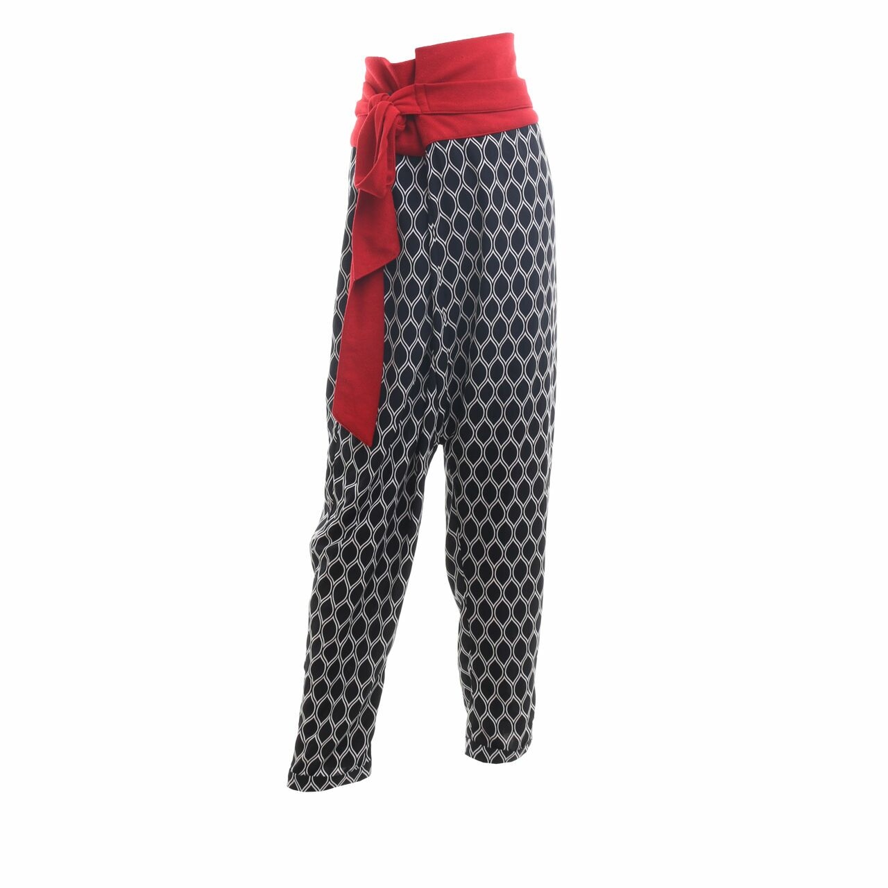 Lulu Lutfi Labibi Multi-pattern Black/Red Long Pants