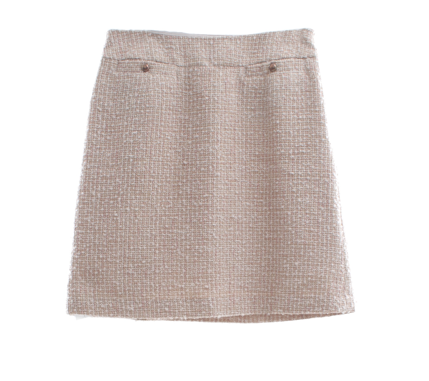 Natural Beauty Basic Light Brown Tweed Mini Skirt