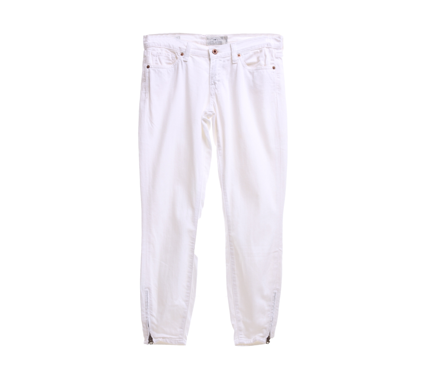 Lucky Brand Off White Zipper Side Cropped Pants