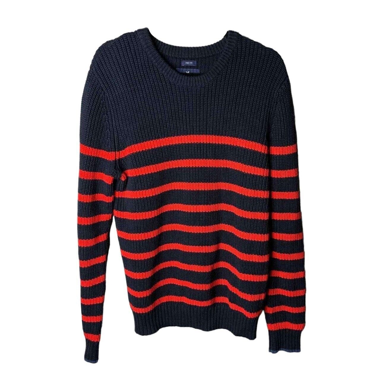 American Eagle Black & Red Stripes Sweater