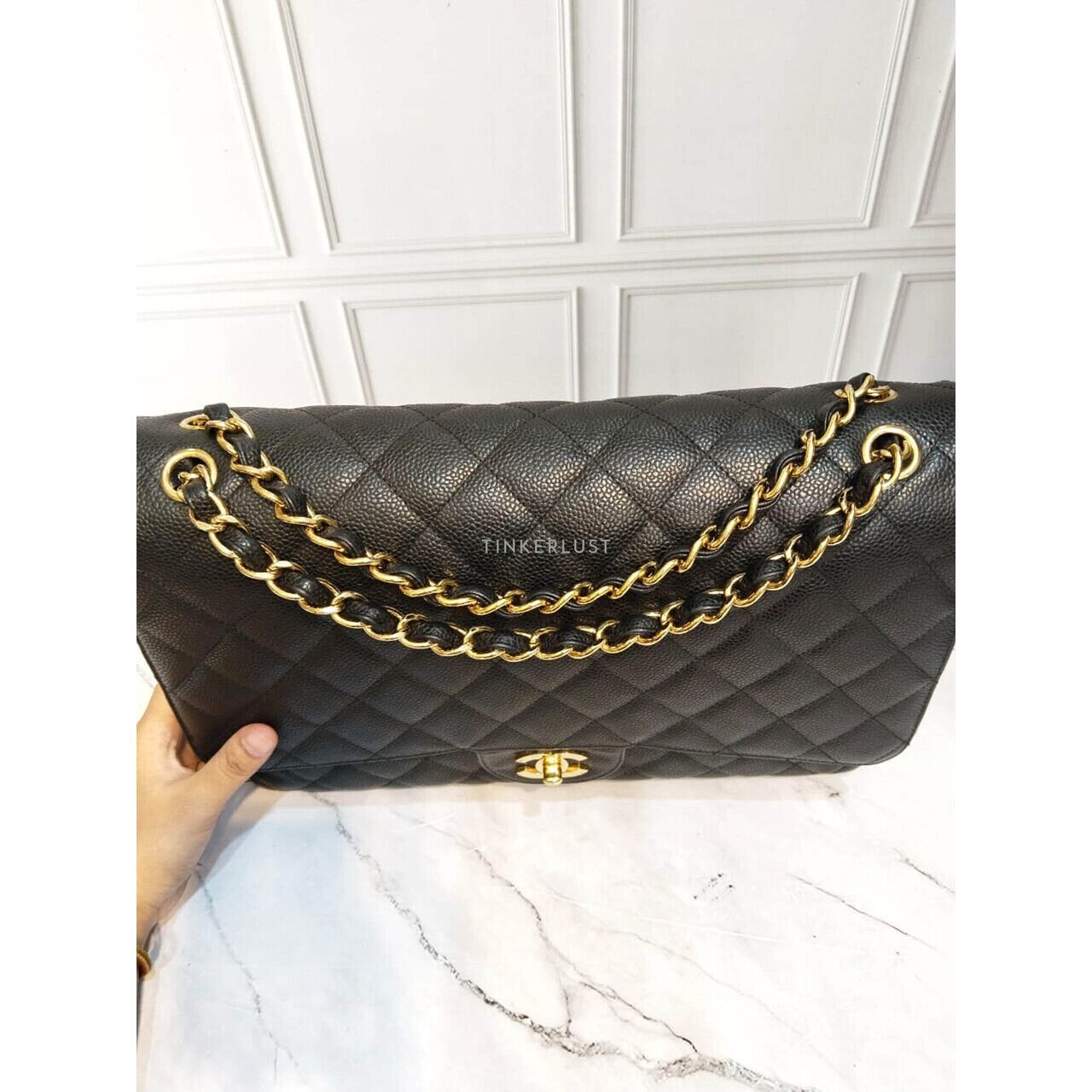 Chanel Maxi Black Caviar GHW #13 Shoulder Bag