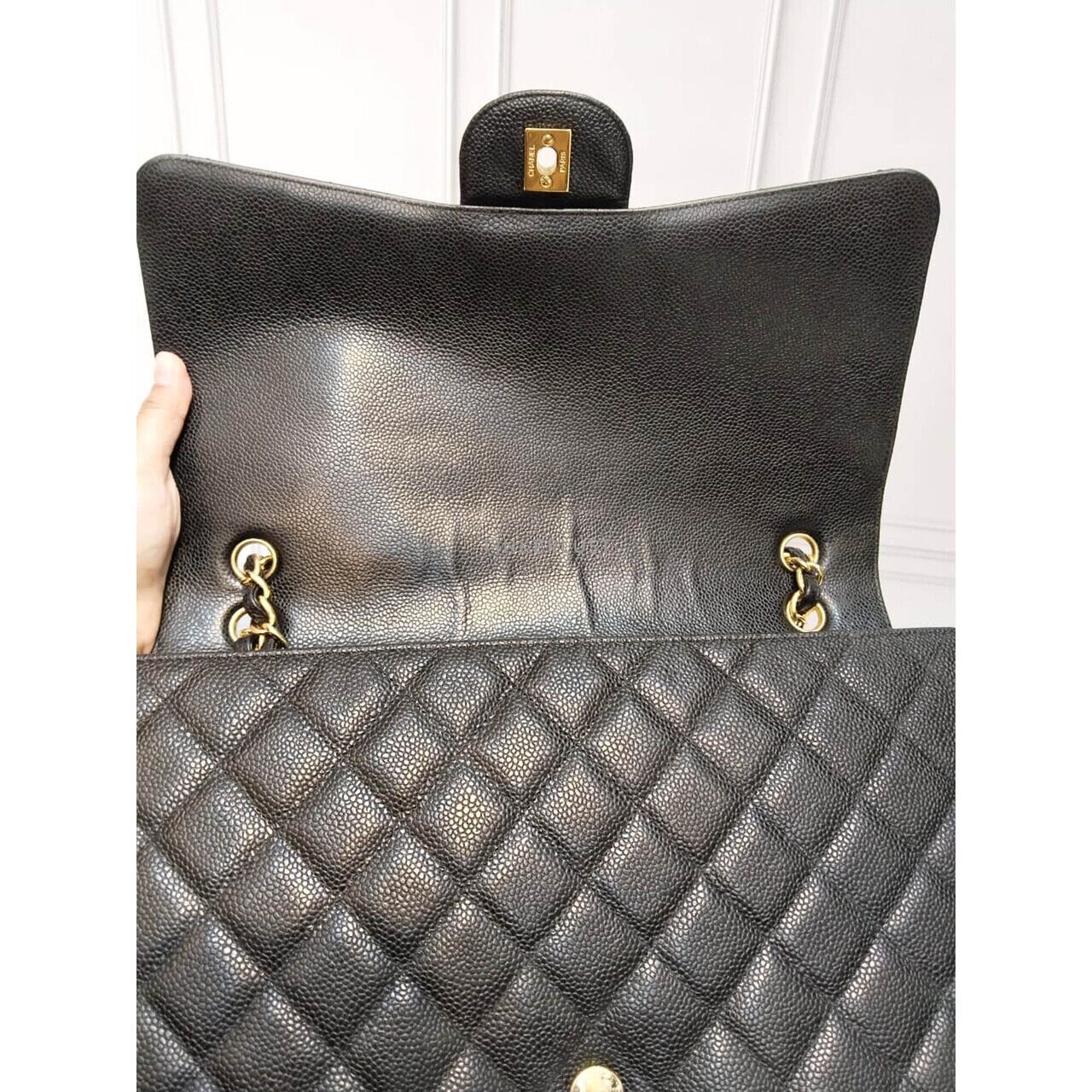 Chanel Maxi Black Caviar GHW #13 Shoulder Bag